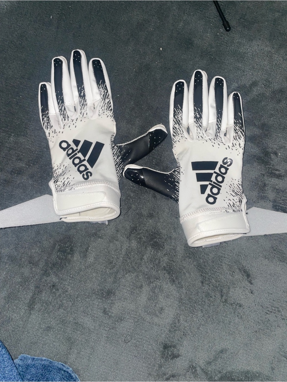 adidas White and Black Grip Gloves